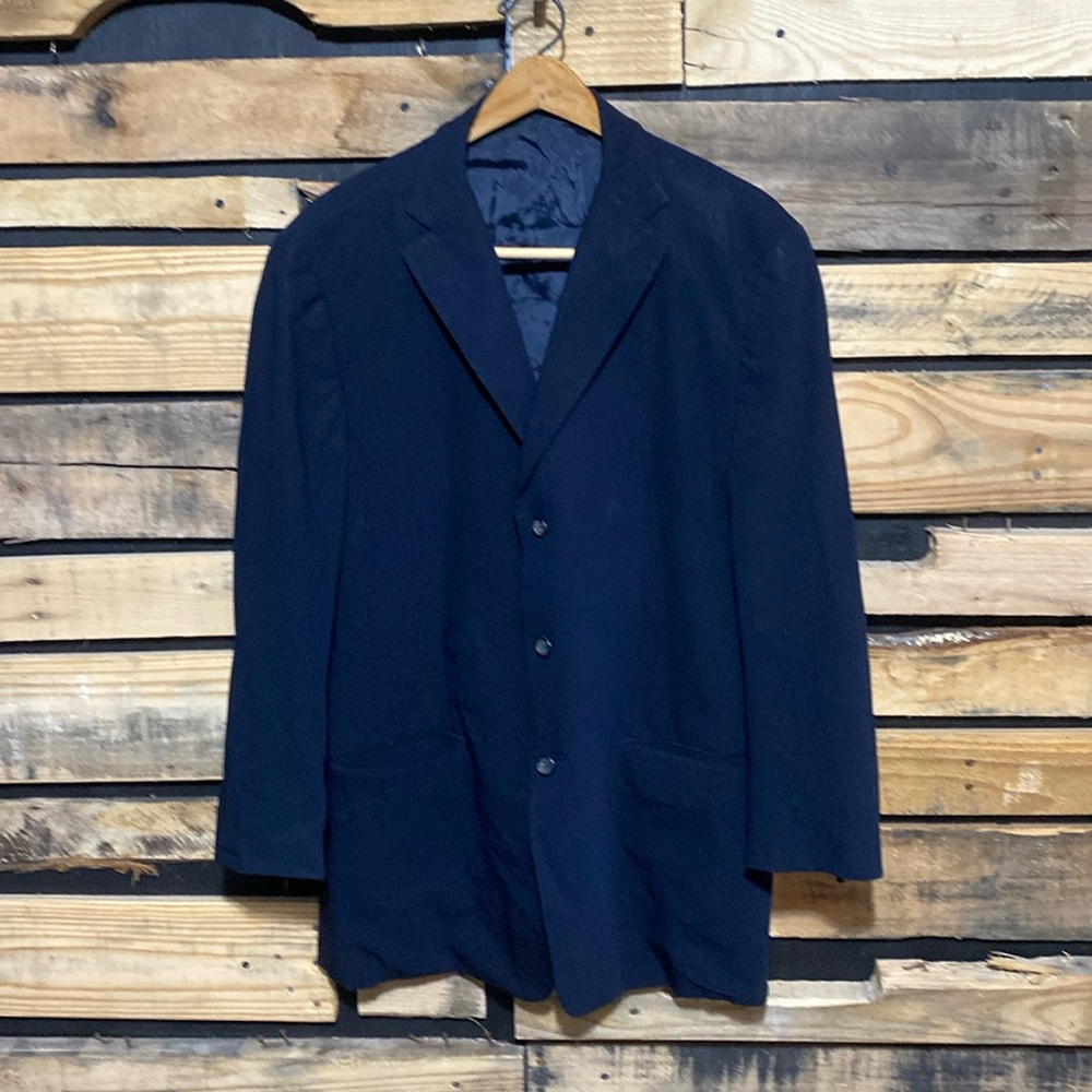 Jill Sander Navy Blue Wool‎ Blend Single Breasted Suit Jacket Size 54R